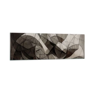 Schilderen op glas - Circulatie van aardekleuren - 160x50 cm