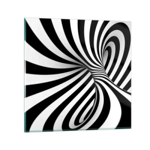 Schilderen op glas - Compositie: dansende ruimte - 70x70 cm