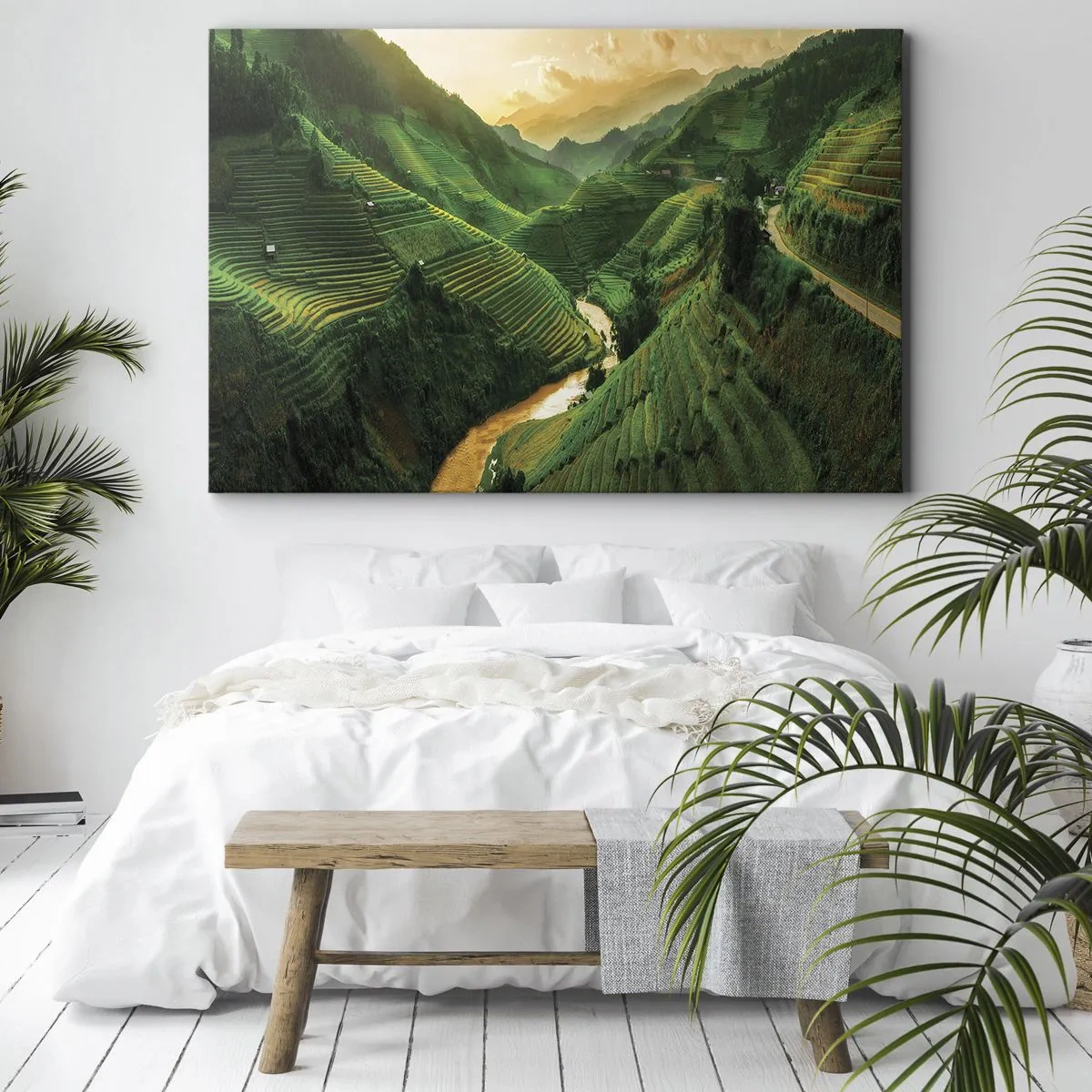 Schilderen op canvas - Vietnamese vallei - 120x80 cm