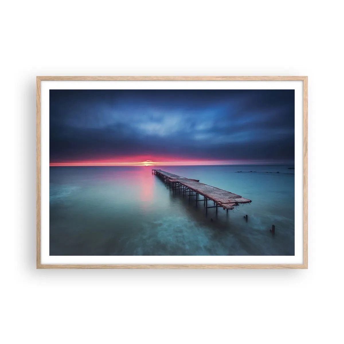 Een poster in een licht eiken lijst - Tussen hemel en aarde - 100x70 cm