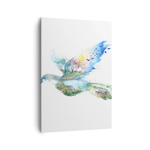 Schilderen op canvas - Op de vleugels van de natuur - 70x100 cm