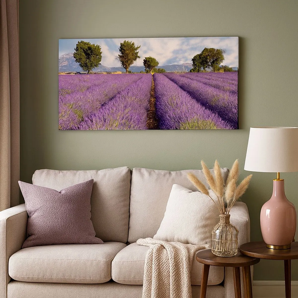 Schilderen op canvas - Lavendel velden - 100x40 cm