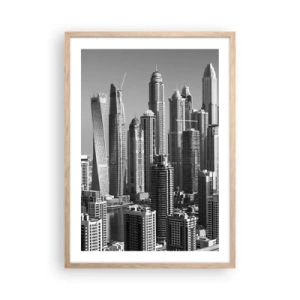Een poster in een licht eiken lijst - Stad in de woestijn - 50x70 cm
