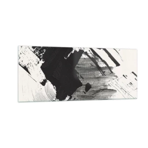 Schilderen op glas - Abstractie – expressie van zwart - 100x40 cm