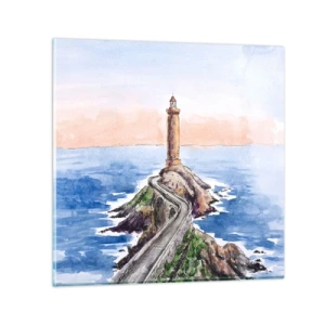 Schilderen op glas - Kijkend naar de zee - 40x40 cm