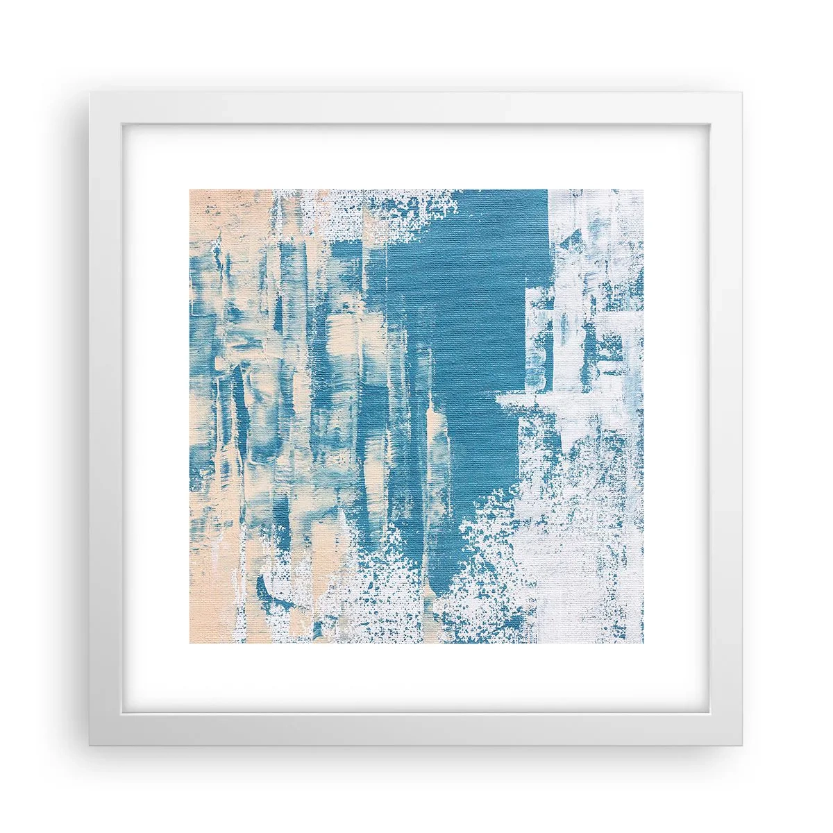 Poster in een witte lijst - Door een ijspegel - 30x30 cm