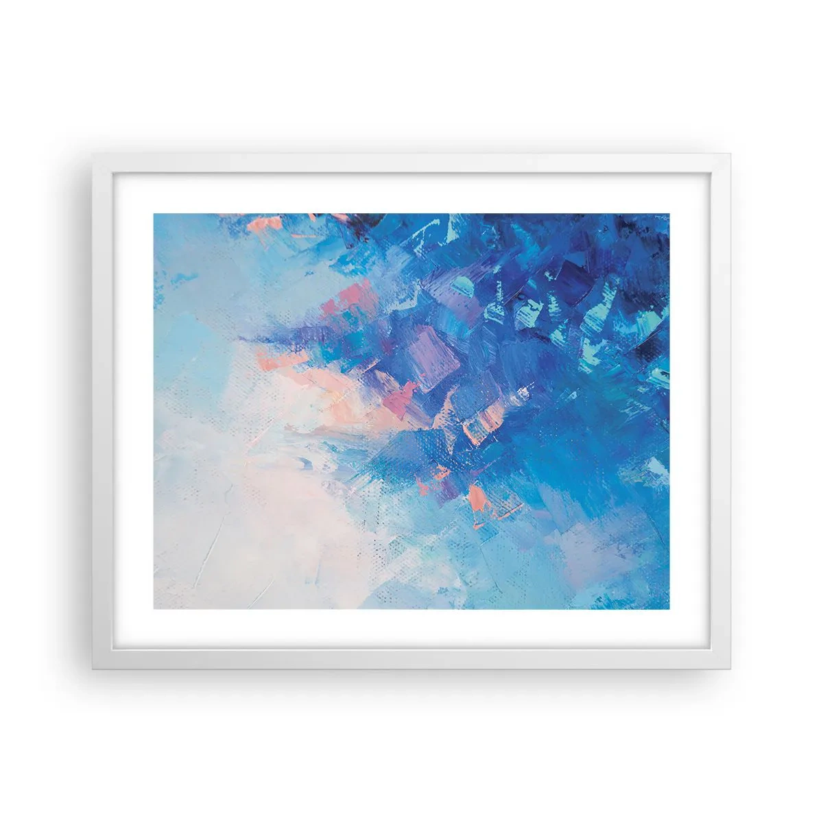 Poster in een witte lijst - Winter abstractie - 50x40 cm