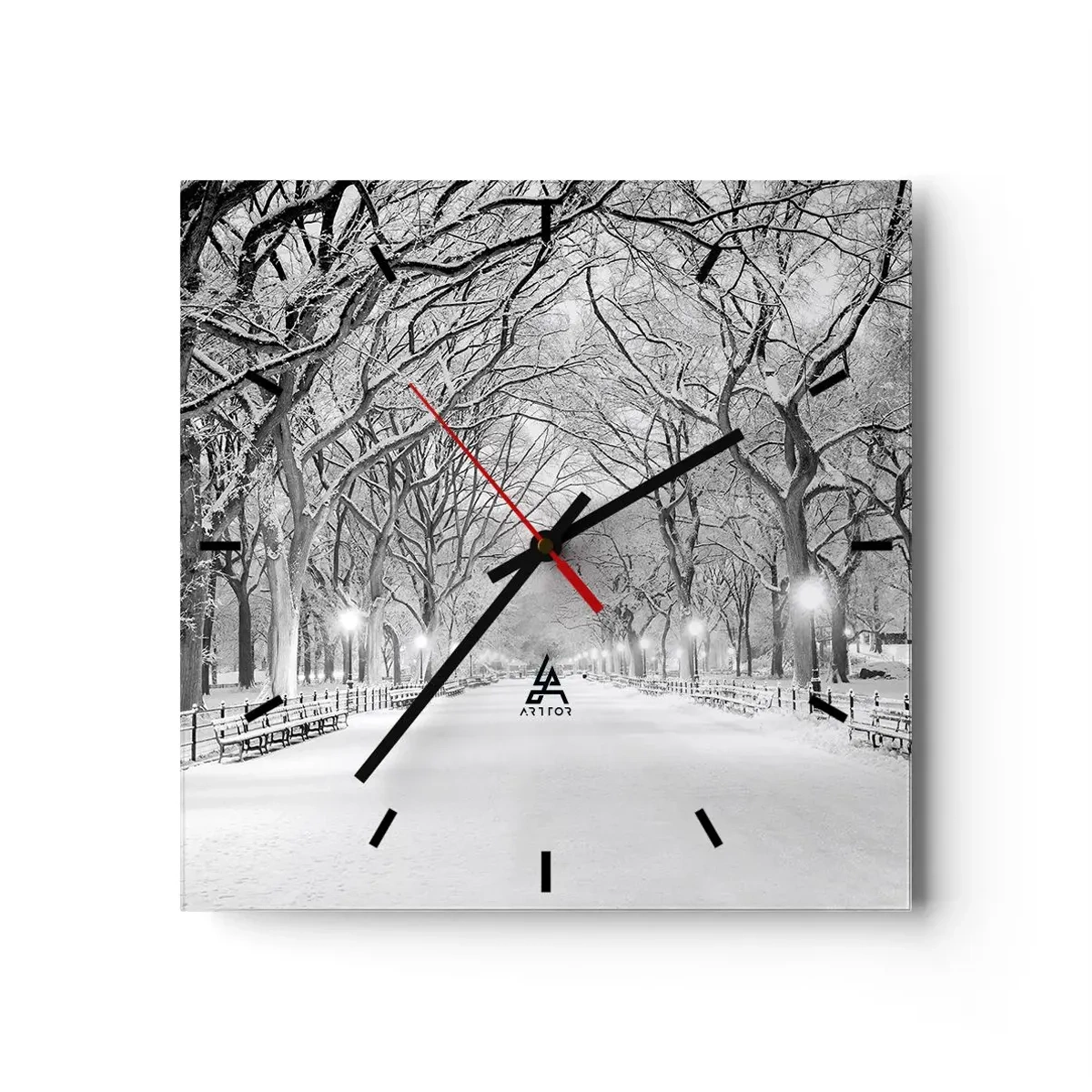 Wandklok - Klok - Vier seizoenen - winter - 40x40 cm