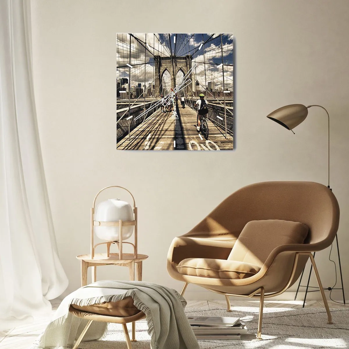 Wandklok - Klok - Midden in het hart van de stad - 30x30 cm