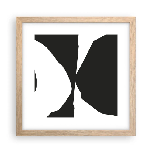 Een poster in een licht eiken lijst - Positief – negatief - 30x30 cm