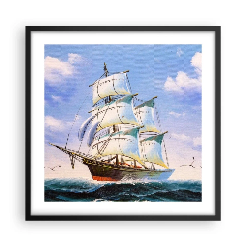 Poster in een zwarte lijst - Trots met de wind - 50x50 cm