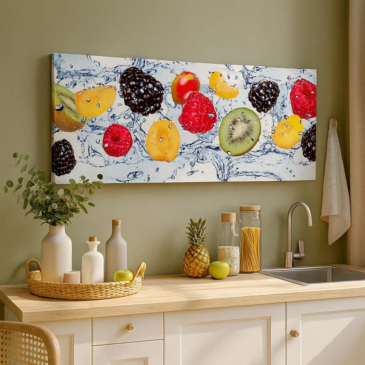 Schilderen op canvas - Veel plezier met ons - 100x40 cm
