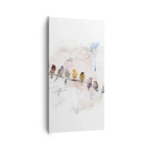 Schilderen op canvas - Gevleugelde ontmoeting - 65x120 cm