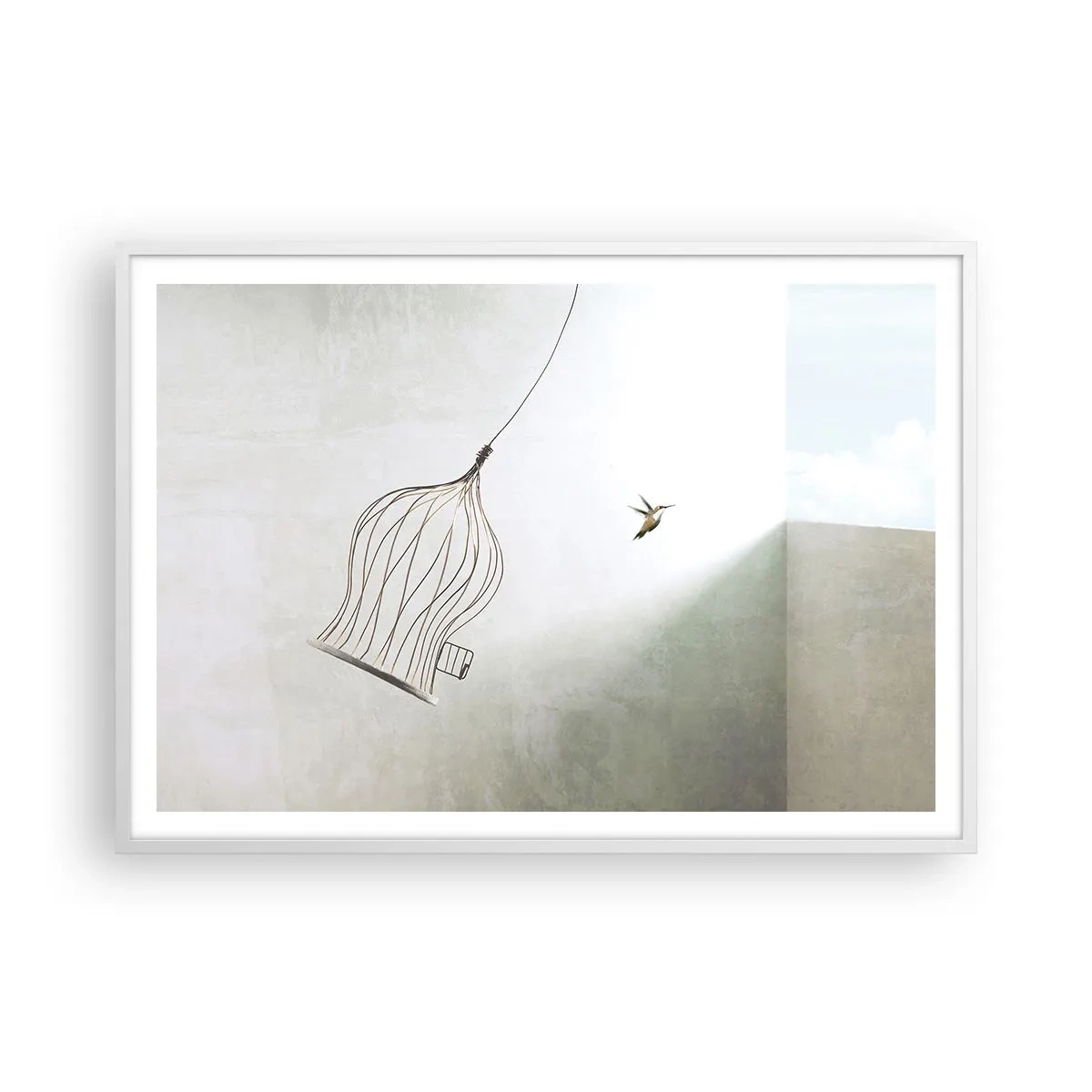 Poster in een witte lijst - In je element - 100x70 cm