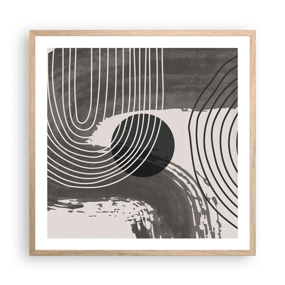 Een poster in een licht eiken lijst - Het ovaal wint - 60x60 cm