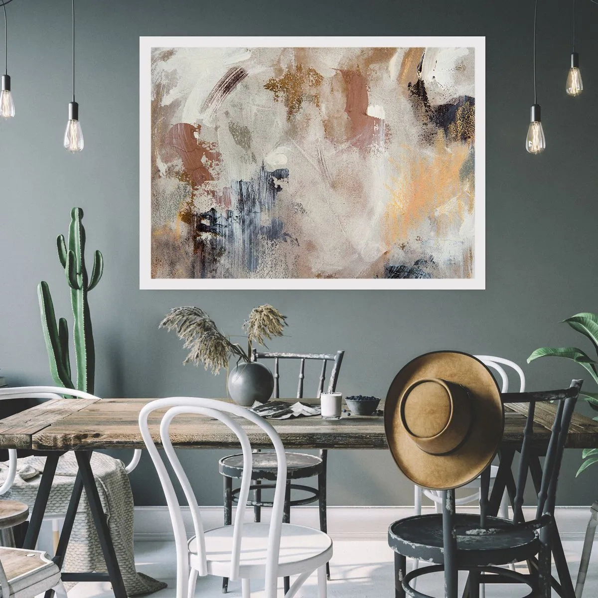 Poster - Mistige abstractie - 91x61 cm