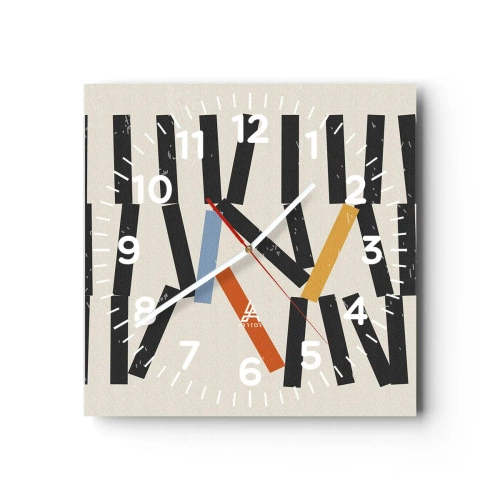 Wandklok - Klok - Domino – compositie - 40x40 cm