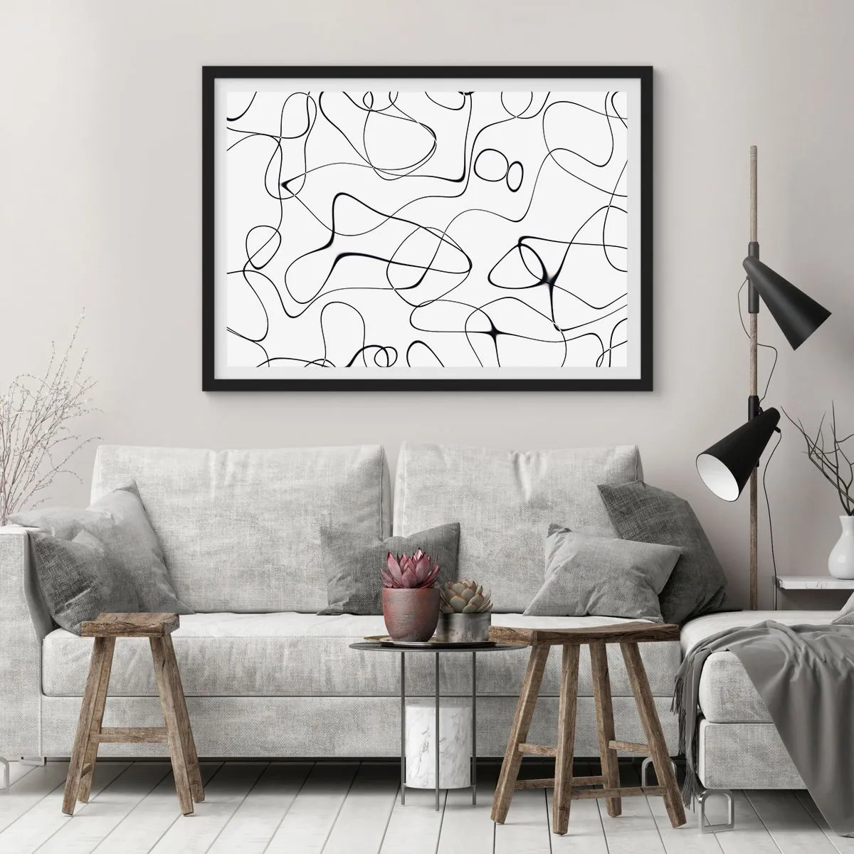 Poster in een zwarte lijst - Levenspaden, wisselvalligheden - 91x61 cm