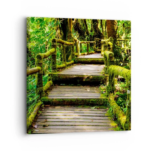 Schilderen op canvas - Door de gang van groen - 30x30 cm