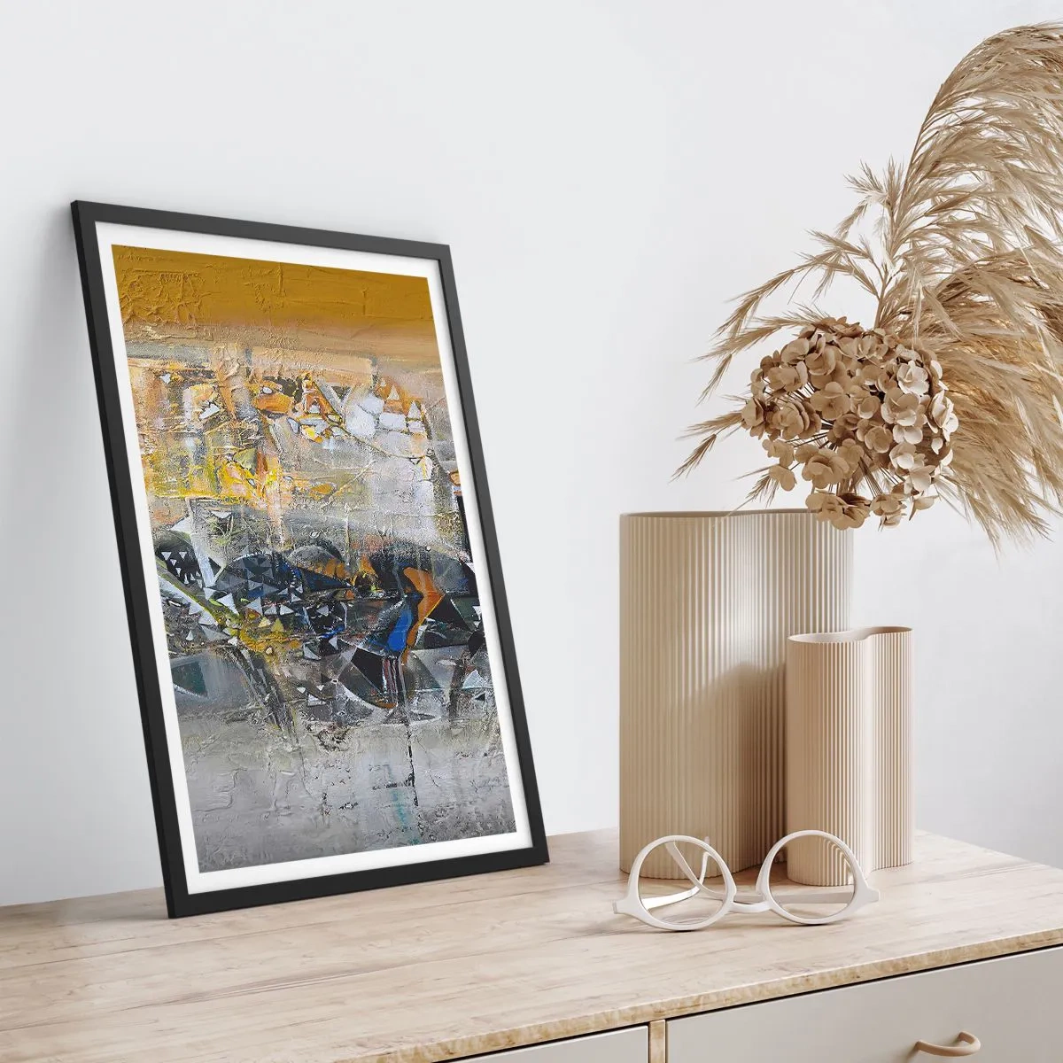 Poster in een zwarte lijst - Alles komt goed - 61x91 cm