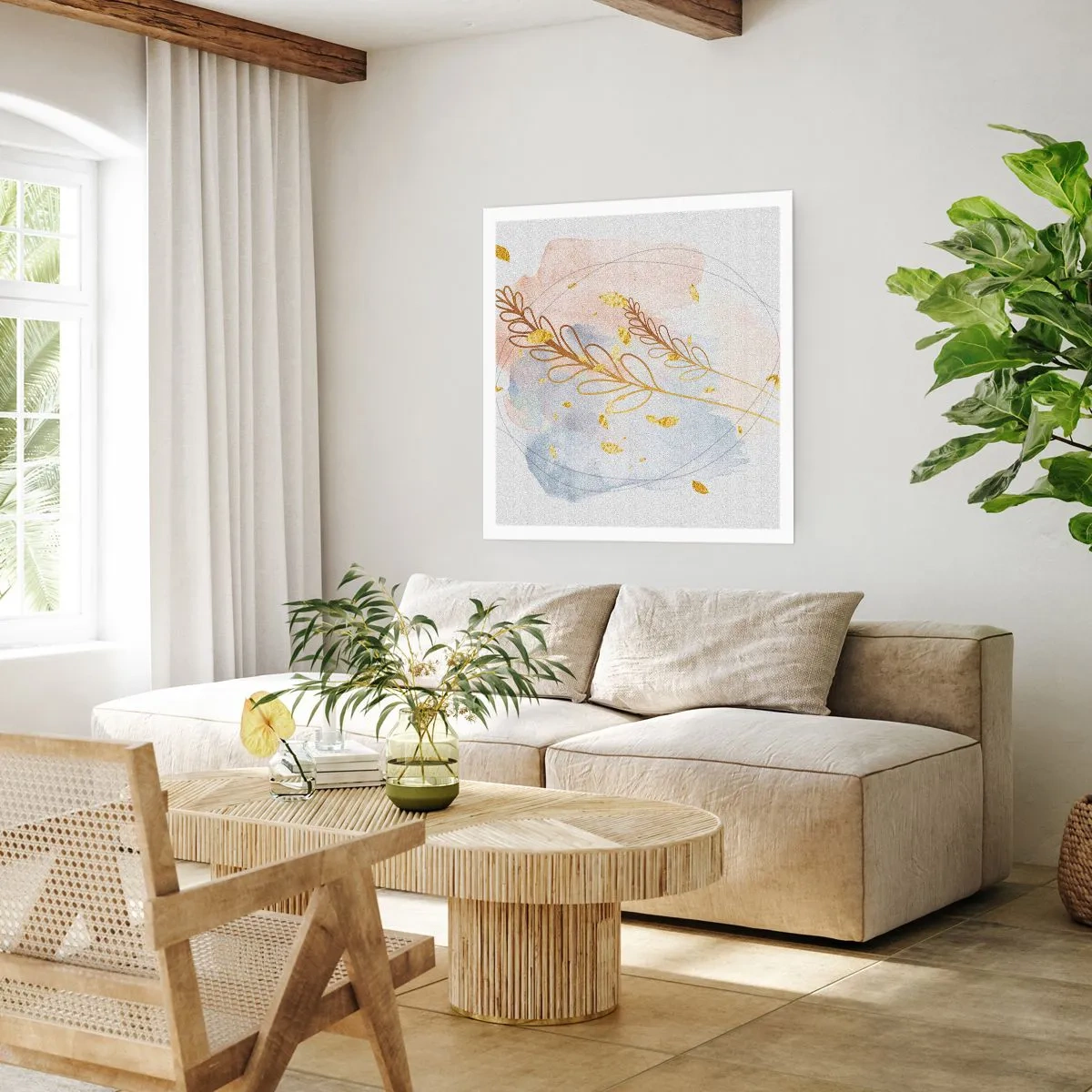 Poster - Gouden explosie - 60x60 cm