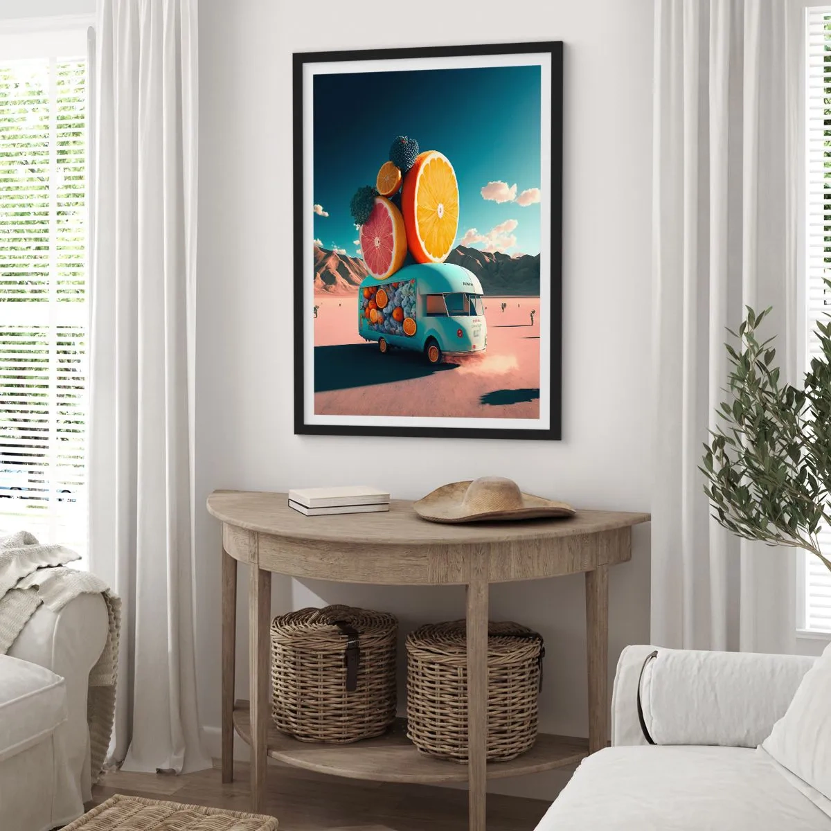 Poster in een zwarte lijst - De smaak van vakantie - 61x91 cm