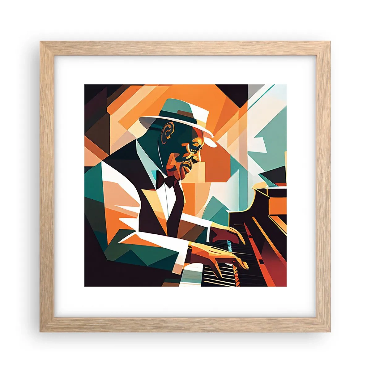 Een poster in een licht eiken lijst - Al die jazz - 30x30 cm