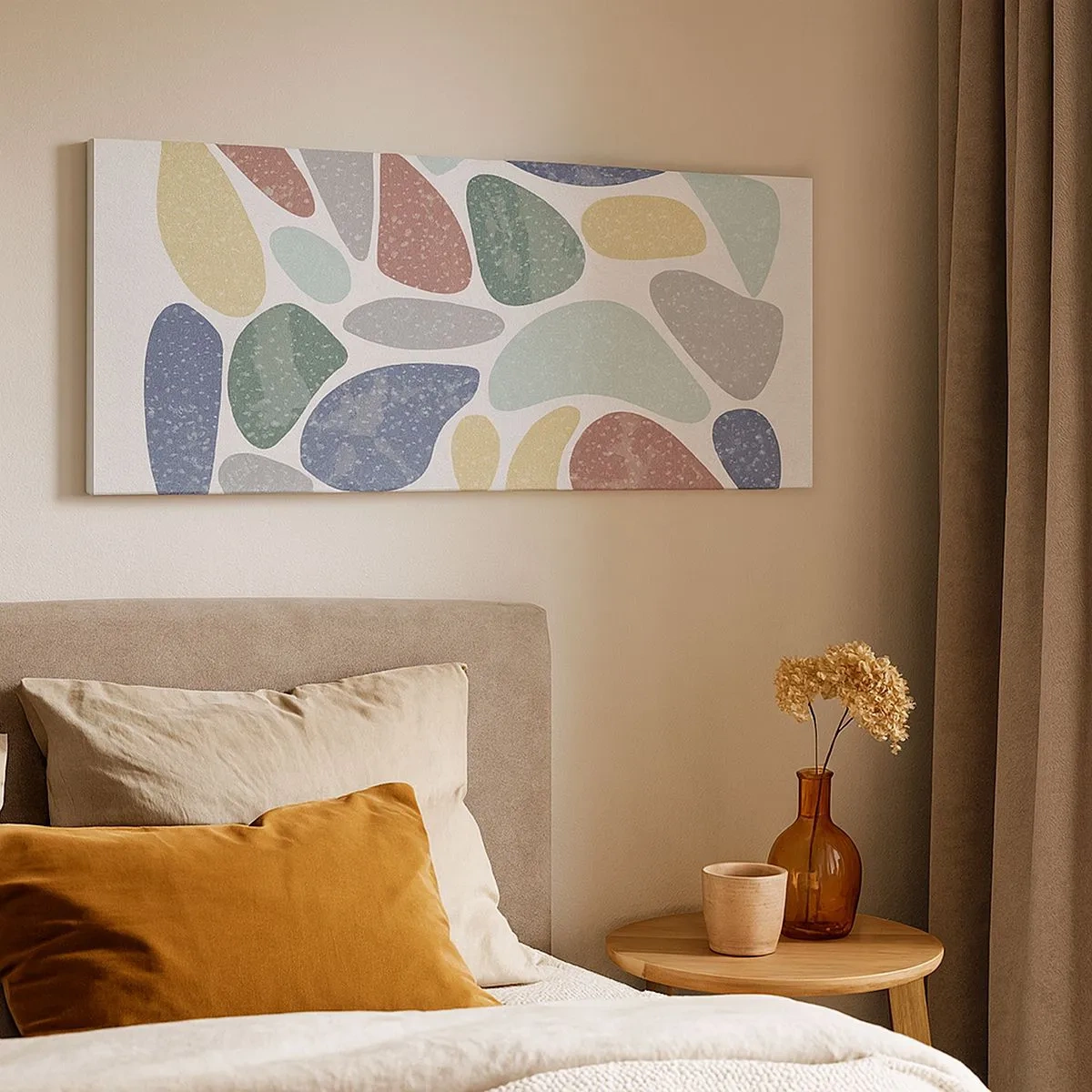 Schilderen op canvas - Een mozaïek van poederkleuren - 100x40 cm