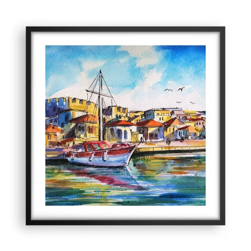 Poster in een zwarte lijst - Regenboogmiddag - 50x50 cm