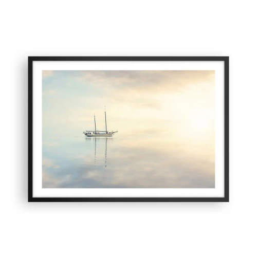 Poster in een zwarte lijst - In een zee van stilte - 70x50 cm
