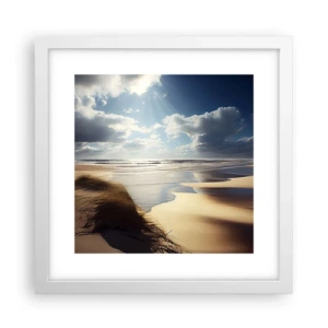 Poster in een witte lijst - Strand, wild strand - 30x30 cm