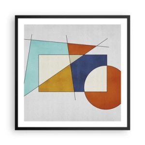Poster in een zwarte lijst - Abstractie: modernistisch plezier - 60x60 cm