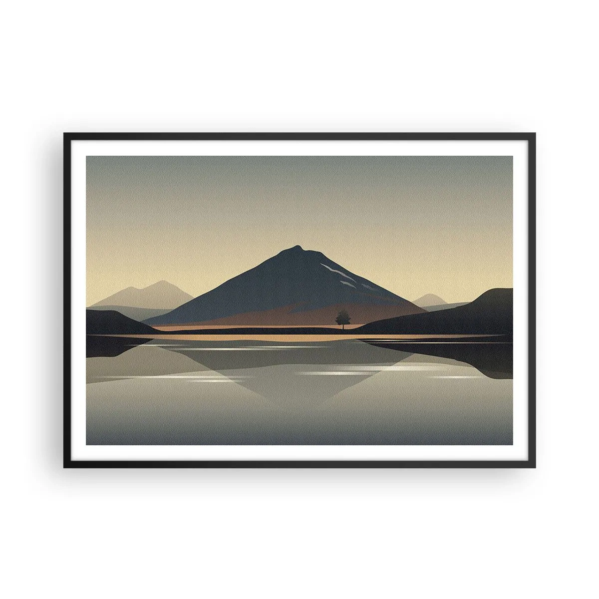 Poster in een zwarte lijst - Spiegelreflectie - 100x70 cm