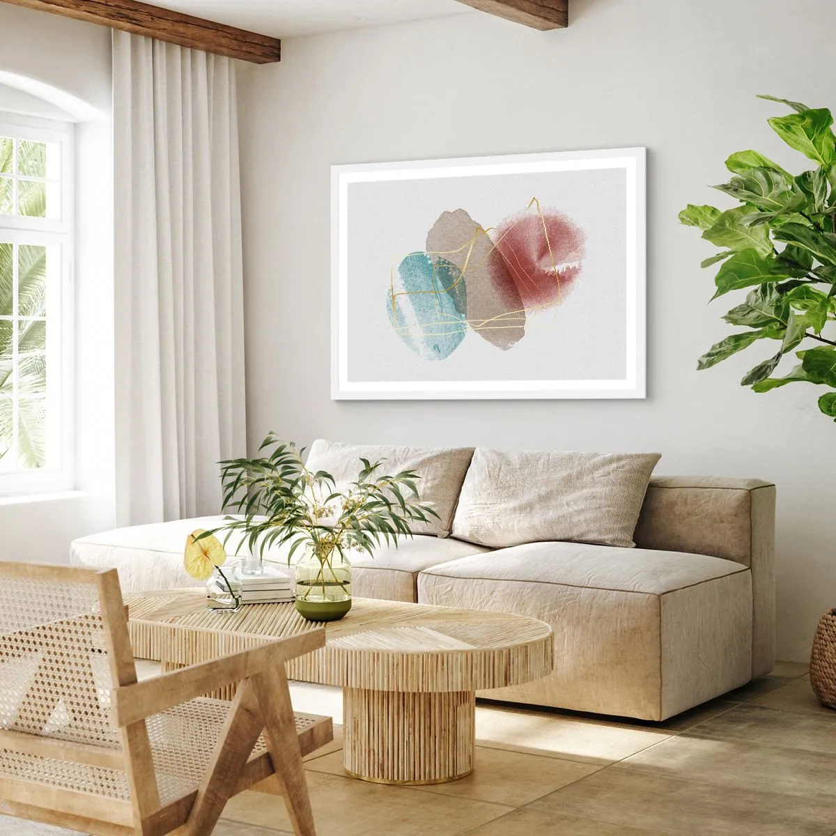 Poster in een witte lijst - Koralen van de ruimte - 100x70 cm