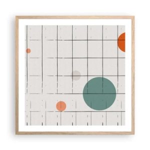 Een poster in een licht eiken lijst - Gevangen. Wij of zij? - 60x60 cm