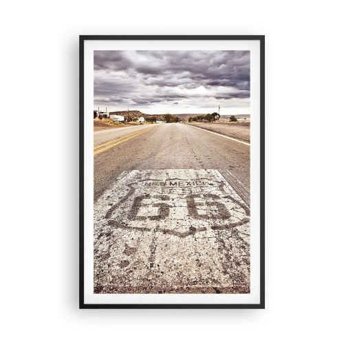 Poster in een zwarte lijst - Mother Road - een Amerikaanse legende - 61x91 cm