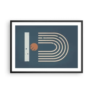 Poster in een zwarte lijst - Geometrie op de granaatappel - 70x50 cm