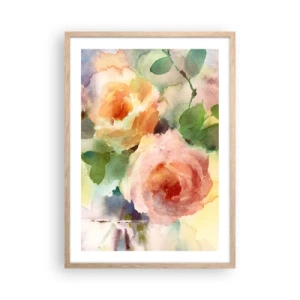 Een poster in een licht eiken lijst - Delicaat als aquarel - 50x70 cm