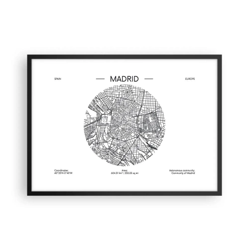 Poster in een zwarte lijst - Anatomie van Madrid - 70x50 cm