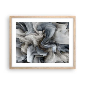 Een poster in een licht eiken lijst - Steen en bloem - 50x40 cm