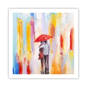 Poster - Laat het maar regenen - 60x60 cm