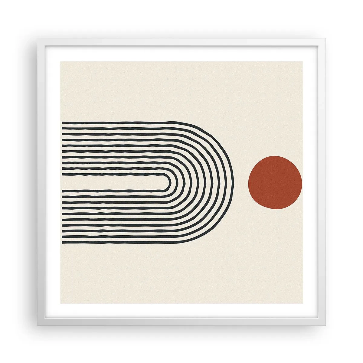Poster in een witte lijst - Magnetisme van vormen en kleuren - 60x60 cm