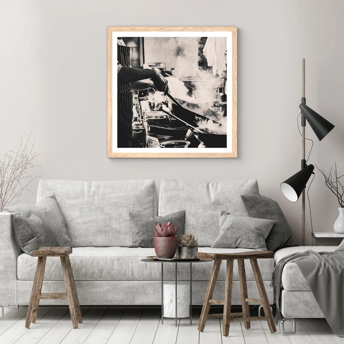 Een poster in een licht eiken lijst - Alchemie van smaken - 30x30 cm