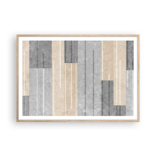 Een poster in een licht eiken lijst - Compositie: houd verticaal - 100x70 cm