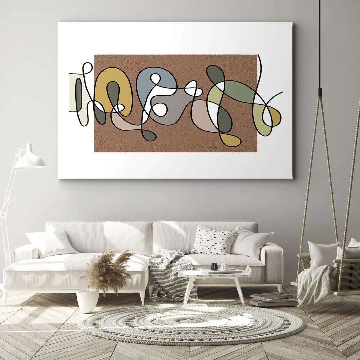Schilderen op canvas - Abstractie die het glimlachen waard is - 100x70 cm