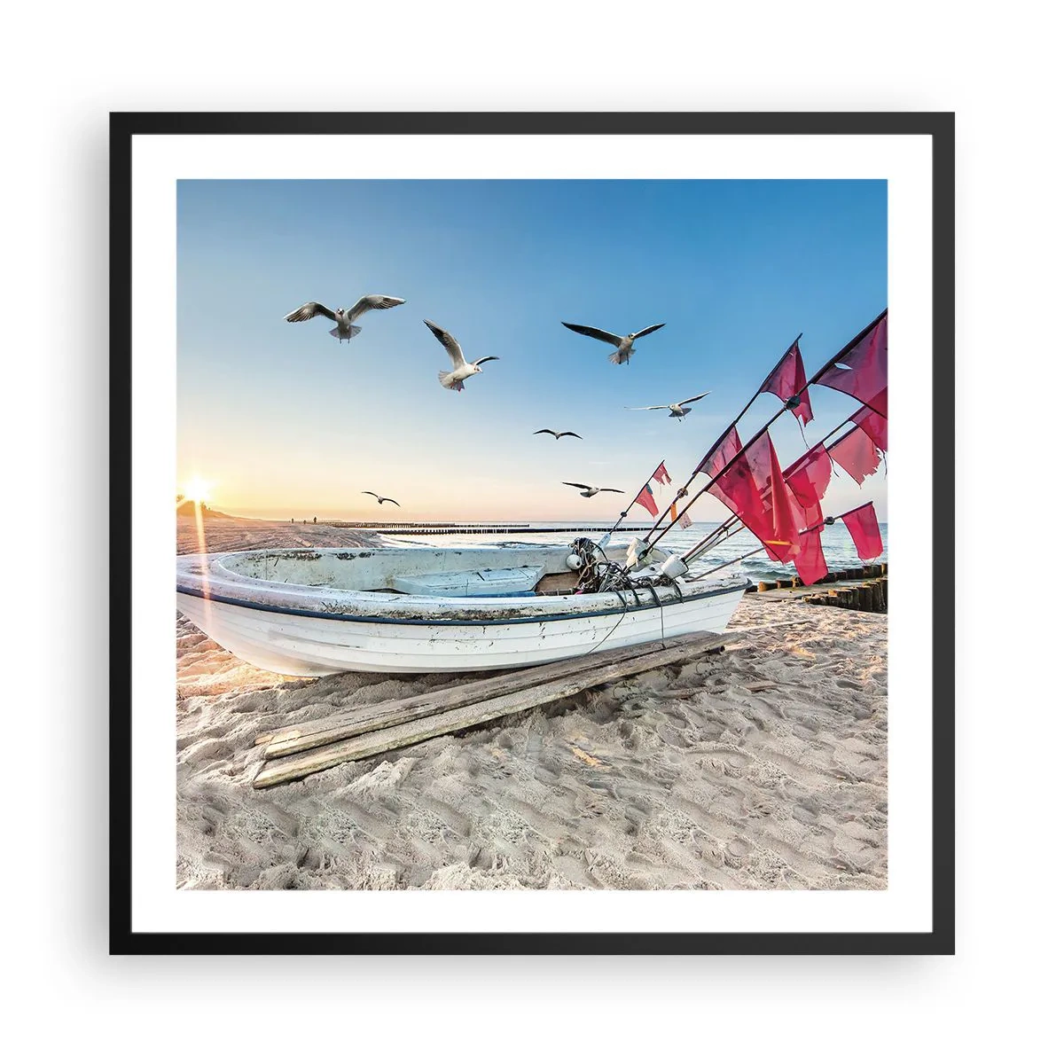 Poster in een zwarte lijst - Een welverdiende rust - 60x60 cm