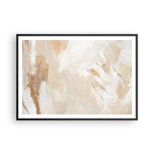 Poster in een zwarte lijst - Pastelkleurige compositie - 100x70 cm