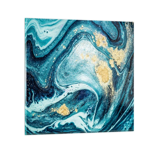 Schilderen op glas - Blauwe draaikolk - 30x30 cm
