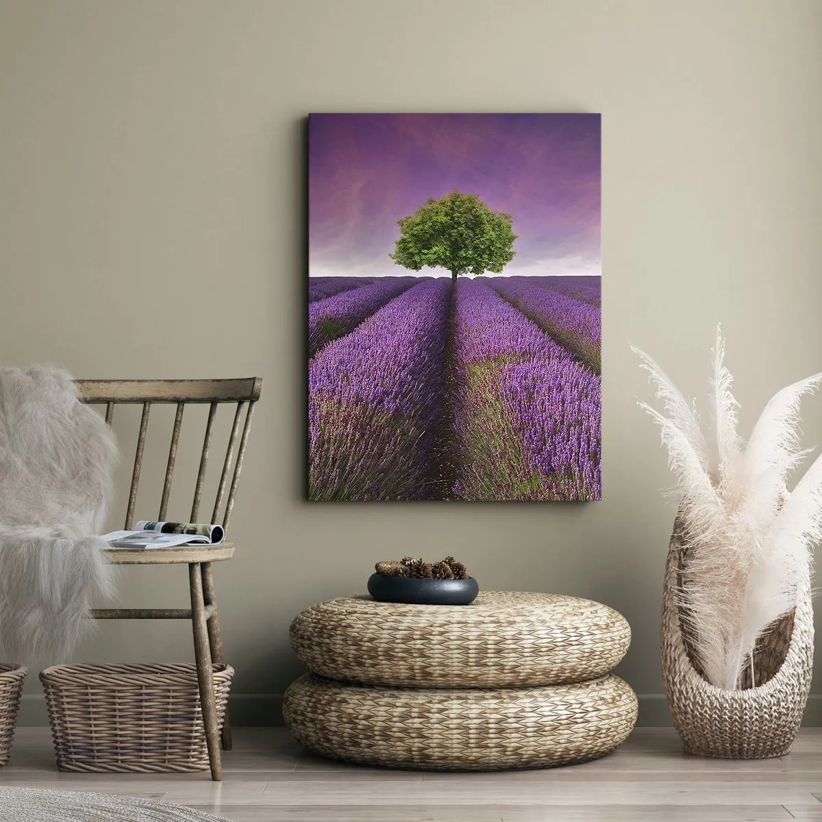 Schilderen op canvas - Op lavendelvelden - 50x70 cm