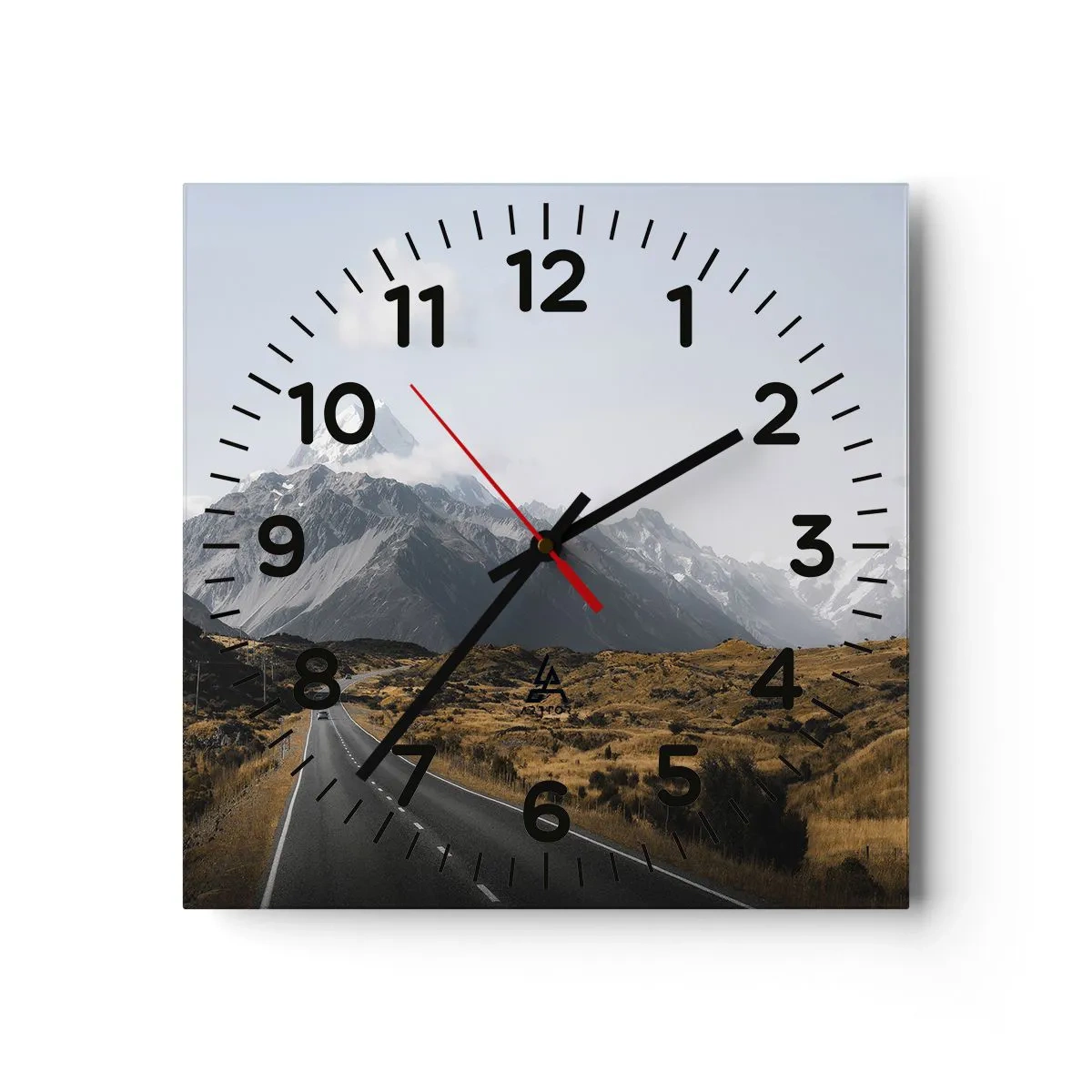 Wandklok - Klok - De weg naar het hart van de bergen - 30x30 cm